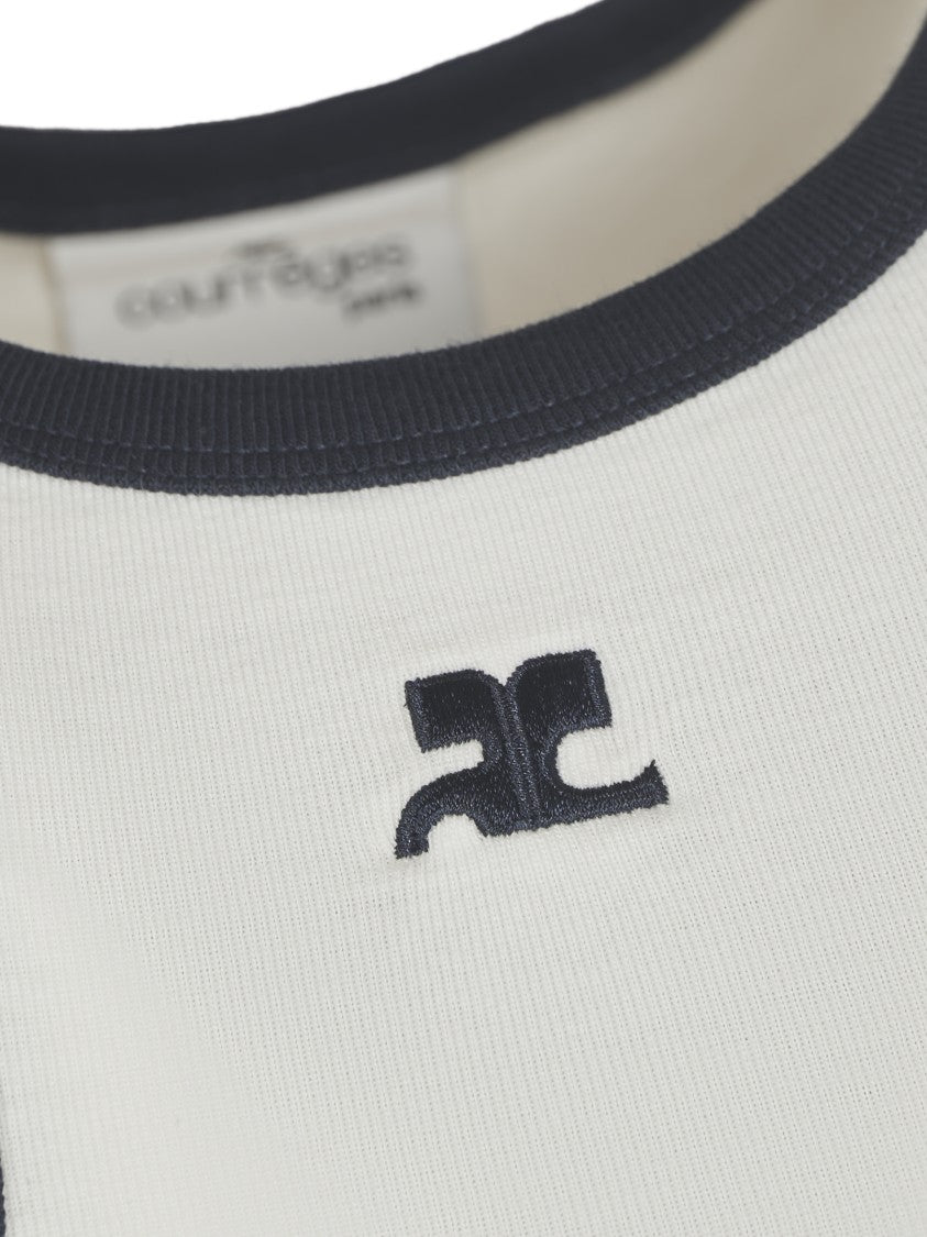 Courrèges Fitted Racerback Dress With Contrasting Trim