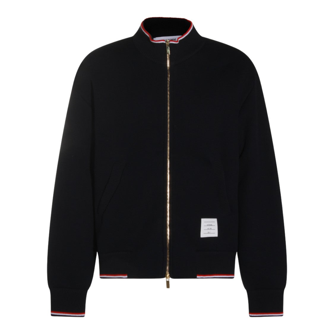 Thom Browne Black Casual Jacket With Gold Zipper