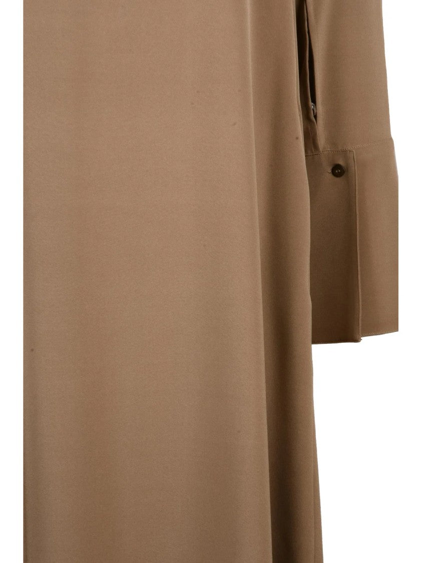 Max Mara Long Silk Stretch Shirt Dress With Relaxed Silhouette