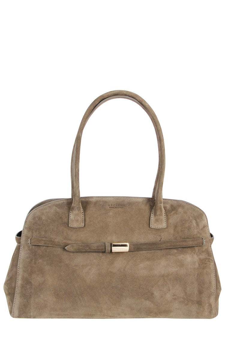 Orciani Forest Green Suede Tote Bag