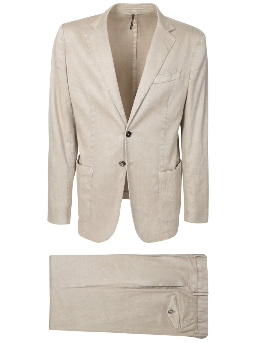 Dell'oglio Two-Piece Beige Suit With Tailored Jacket