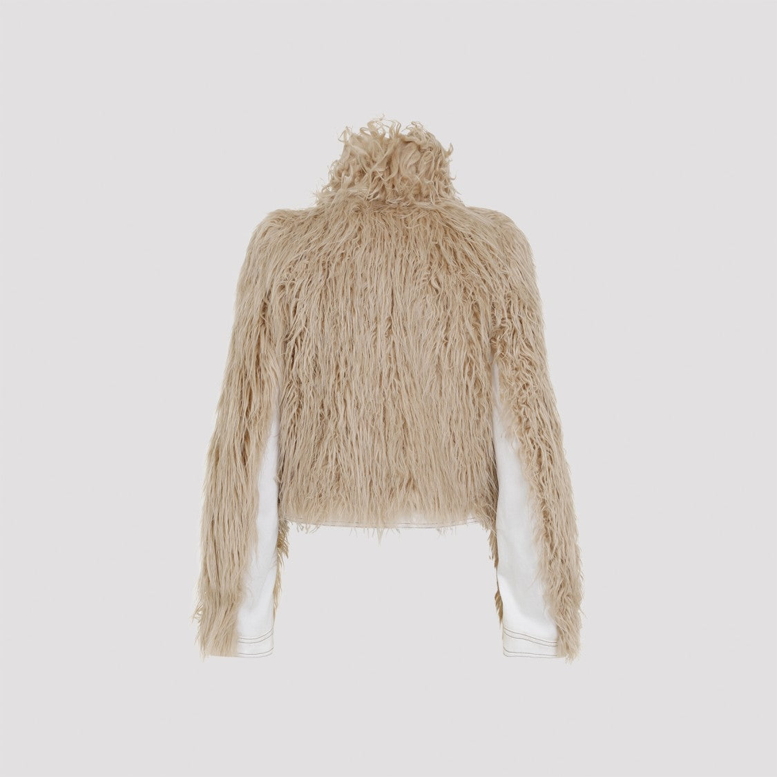 Dries Van Noten Faux Fur Jacket With Silhouette And Texture