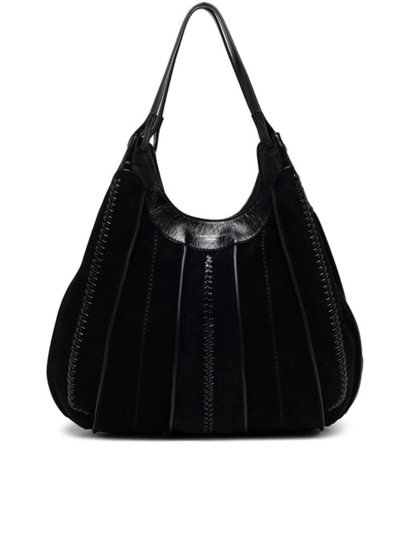 Gianni Chiarini Soft Silhouette Black Handbag With Vertical Stitching