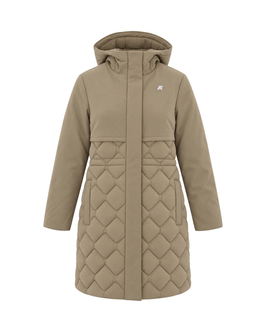 K-Way Hybrid Warm Shell Down Coat With Quilted Detail