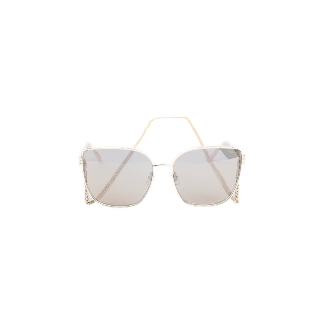Chopard Chic Metallic Frame Sunglasses With Delicate Chain