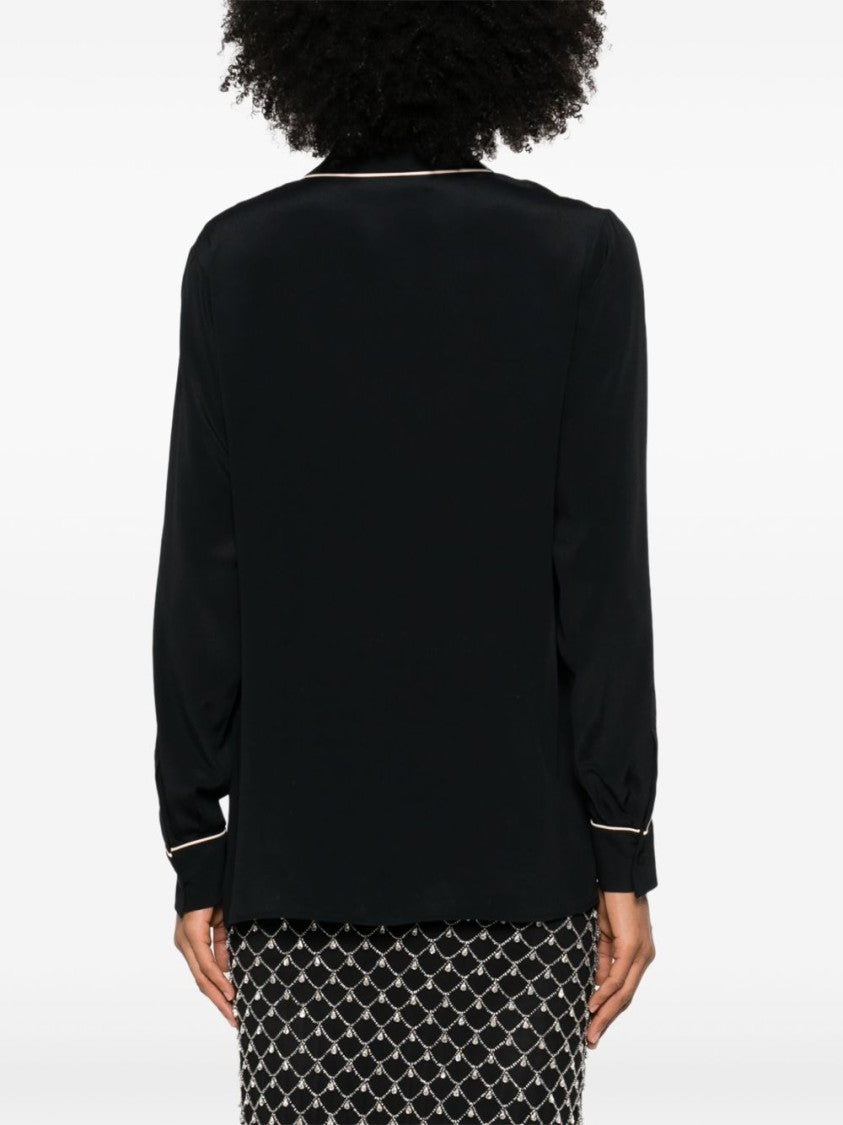 N°21 Tailored Black Shirt With Contrasting Piping