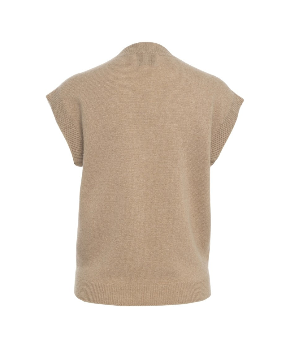 Mvm Ribbed Detail Cashmere Waistcoat