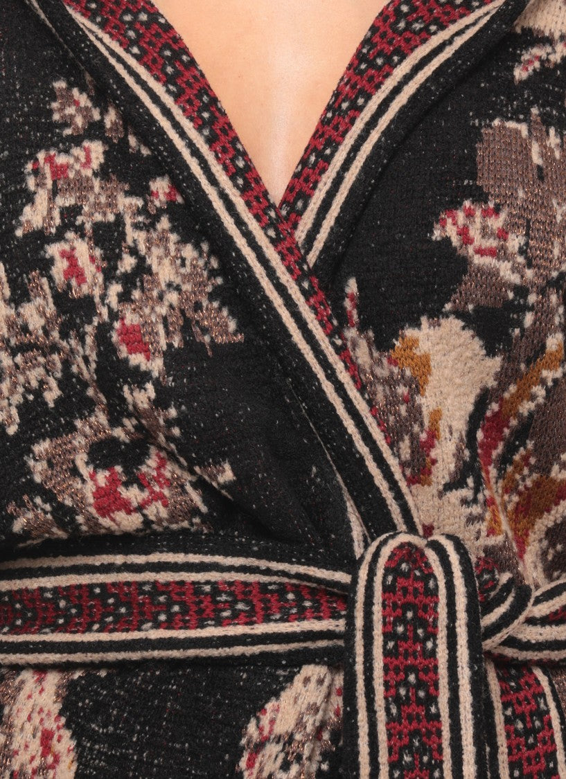 Etro Mid-Length Hooded Cardigan With Fantasy Pattern