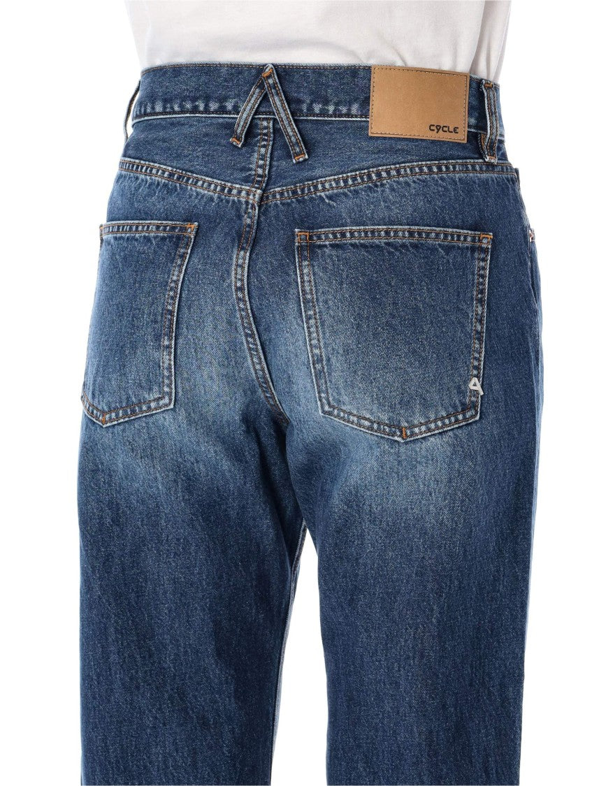 Cycle Mid Rise Mom Fit Distressed Jeans