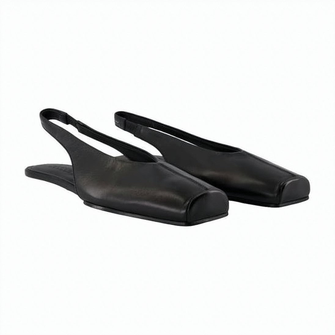 Mm6 By Maison Margiela Sleek Minimalist Black Sandals With Square Toe