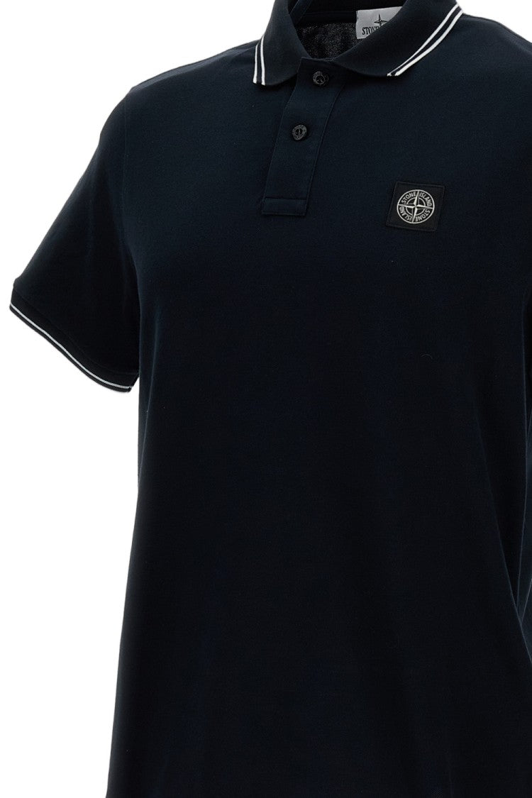 Stone Island Straight-Fit Cotton Polo With Logo Patch