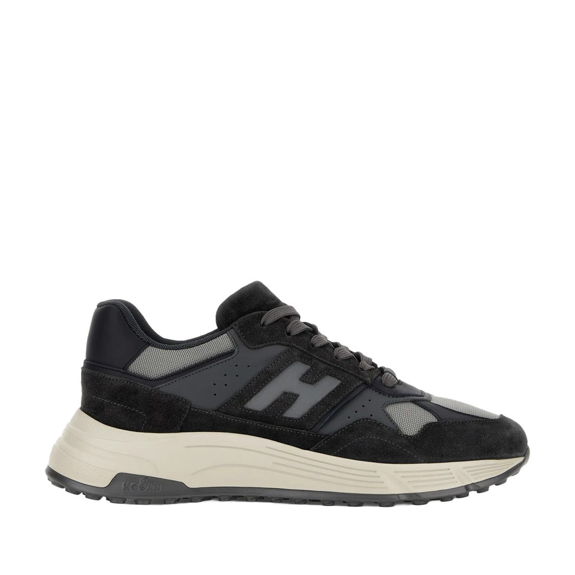Hogan Sophisticated Lace-Up Sneakers With Calfskin Finish