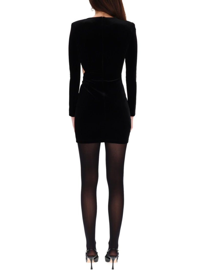 Self-Portrait Plush Embellished Fitted Mini Dress