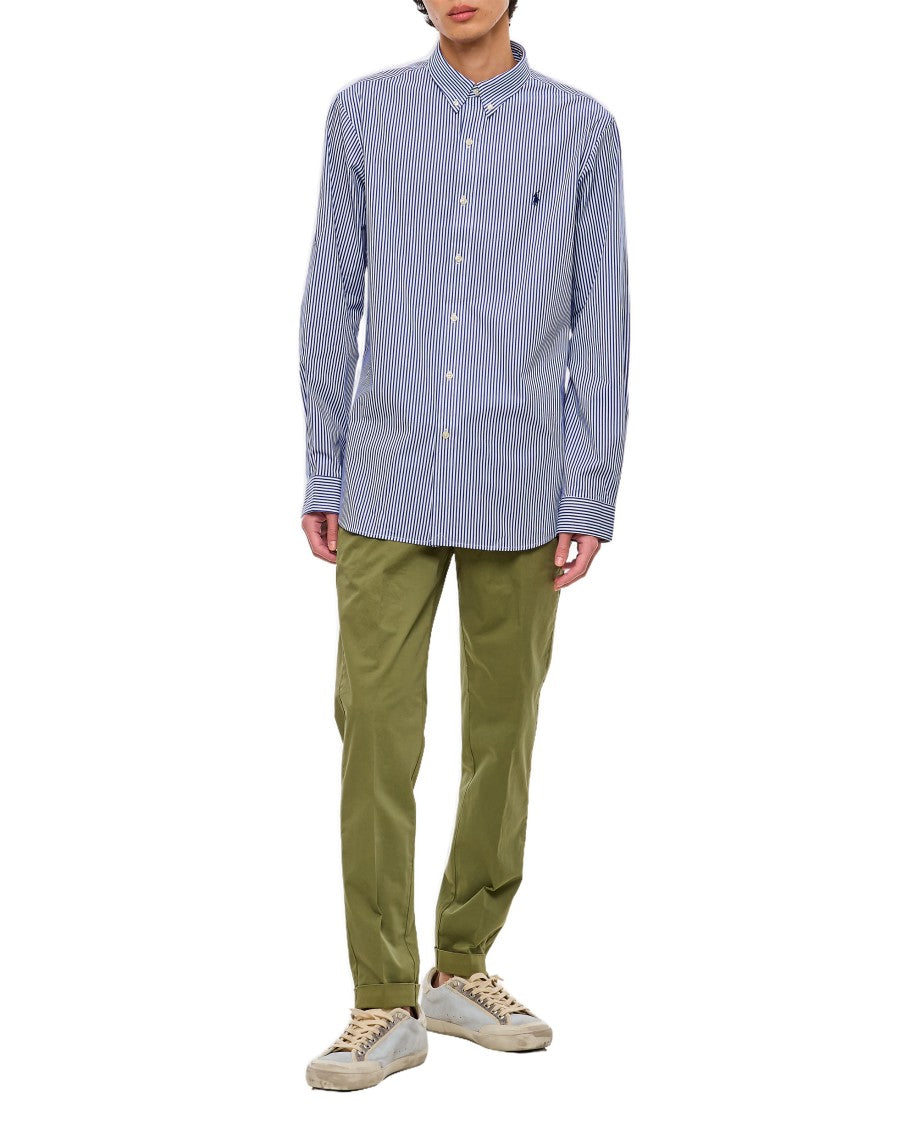 Polo Ralph Lauren White Blue Cotton Sport Shirt