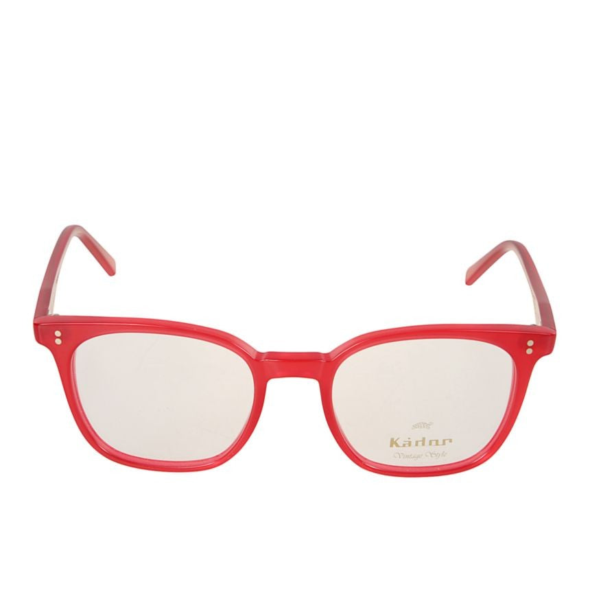 Kador Quadro/N Translucent Red Square Frame Eyeglasses With Metallic Rivets