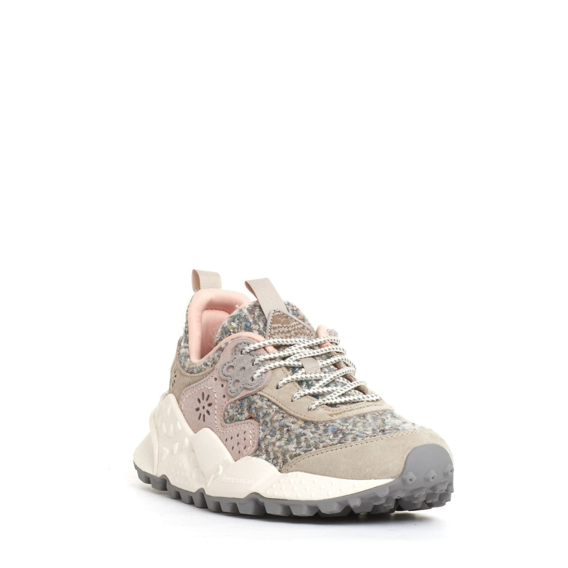 Flower Mountain Gray and Pink Pidepulle Sneakers