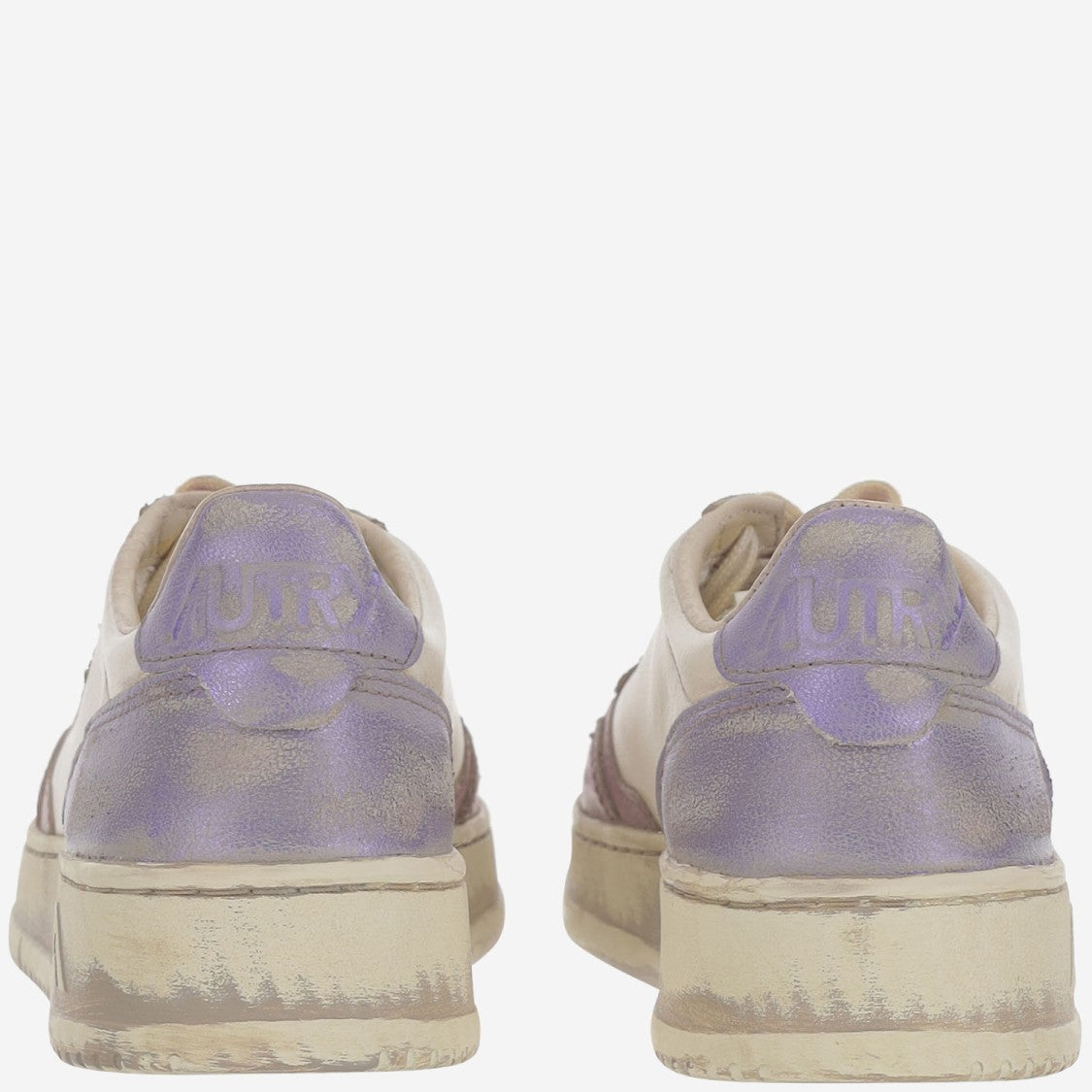 Autry Low-Top Leather Sneakers With Vintage Effect