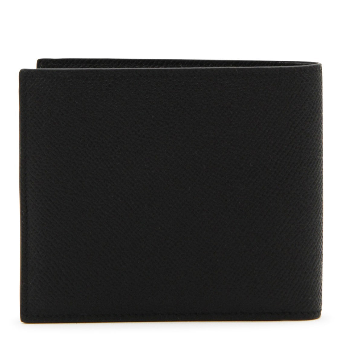 Ferragamo Textured Black Leather Wallet With Gold-Tone Logo