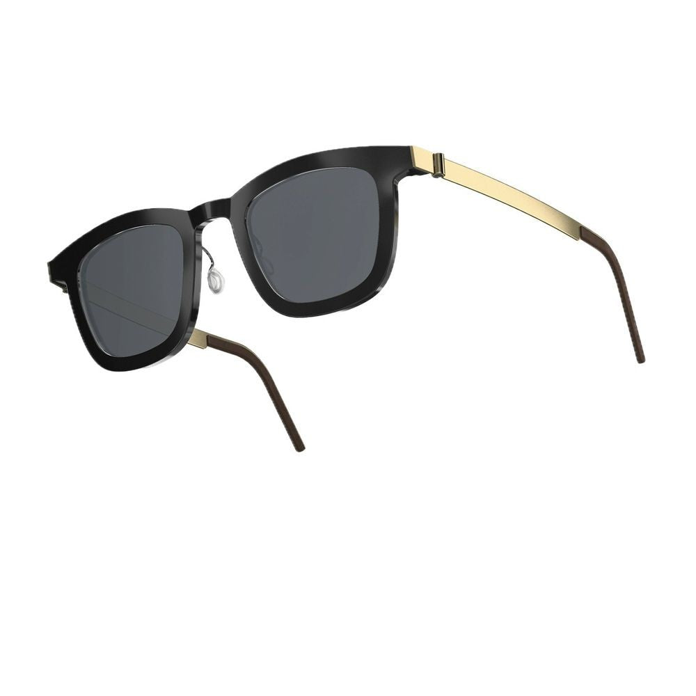 Lindberg Lindberg Sun Titanium 85097 K24/Al23/Pgt/Sl126 Black Gold Square-Frame Titanium Sunglasses