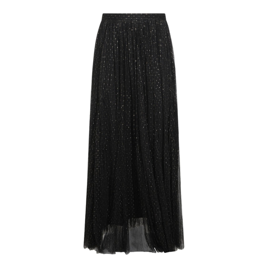 Twin-Set Pleated Sheer Overlay Maxi Skirt