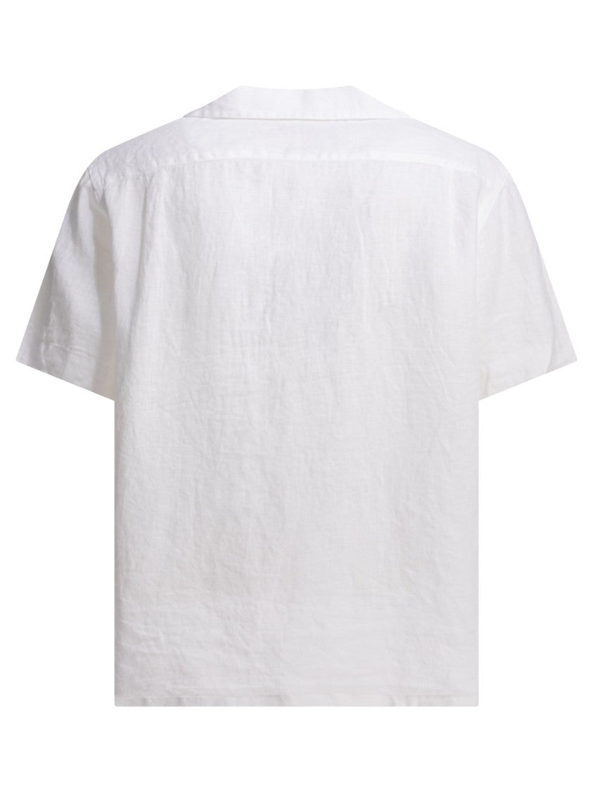 Polo Ralph Lauren Short-Sleeved Linen Button-Up Shirt With Embroidered Logo