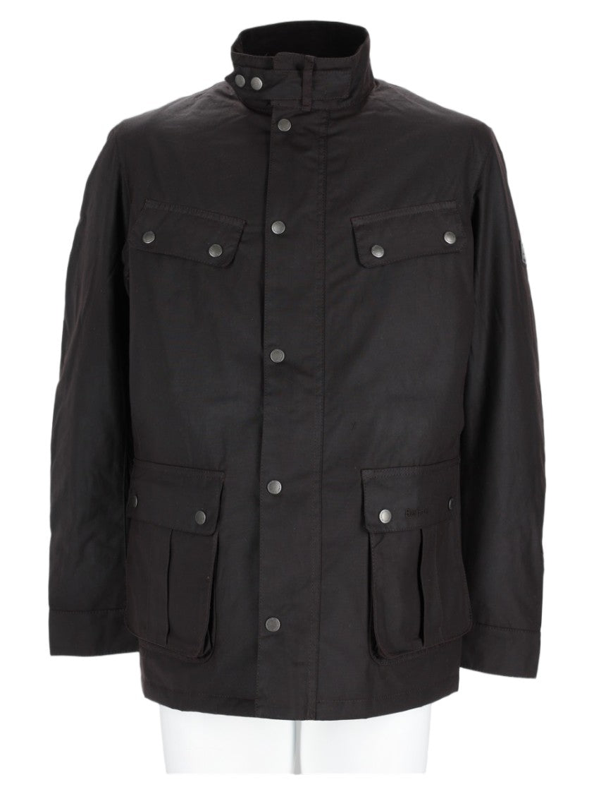 Barbour Dark Brown High-Collar Utility Jacket