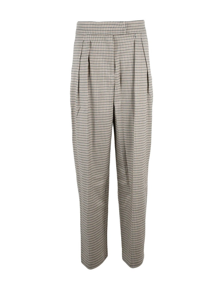 Twinset Actitude Beige High-Waisted Pants With Pleated Design And Wide Leg