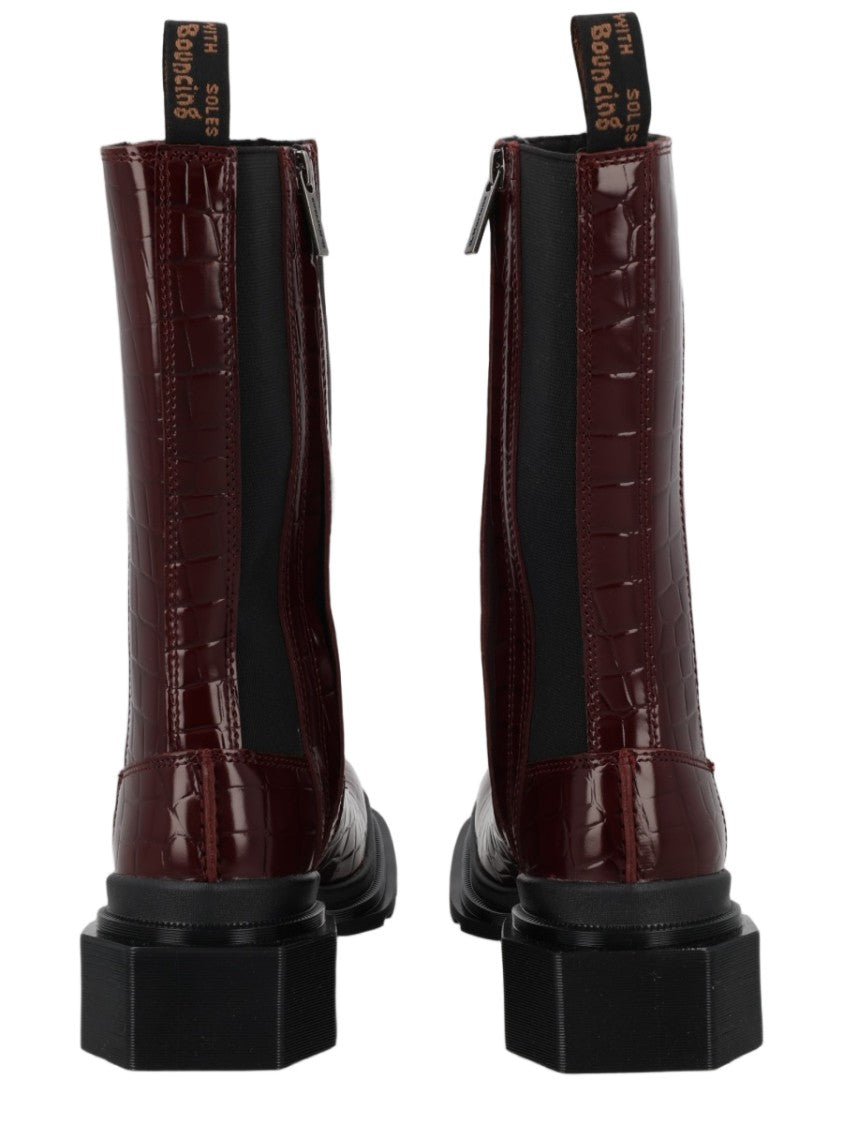 Dr. Martens Maybole Hi Glossy Crocodile Texture Leather Boots