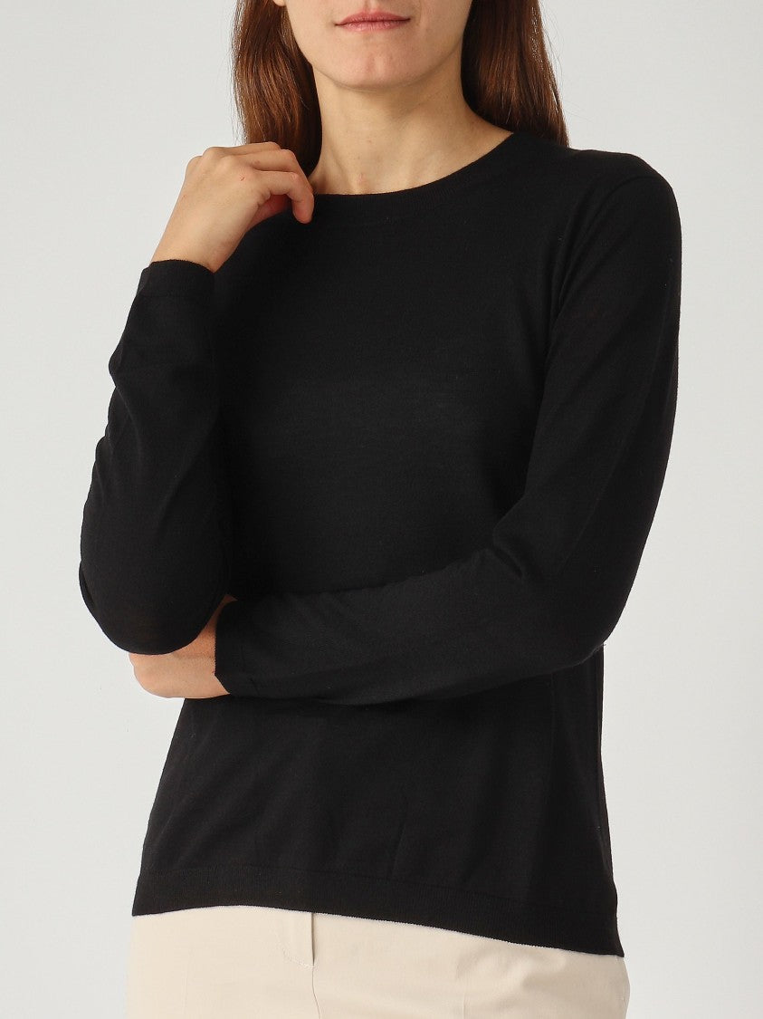 Max Mara Classic Black Knit Sweater With Design