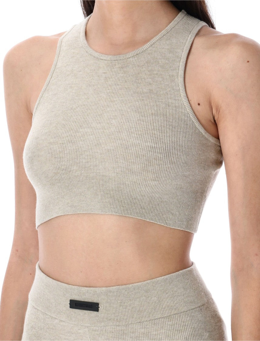 Fear Of God Fitted Sleeveless Cropped Top With Round Neckline