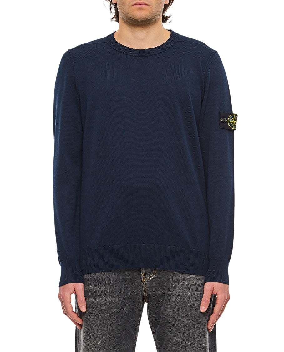 Stone Island Cotton Pullover With Logo Badge