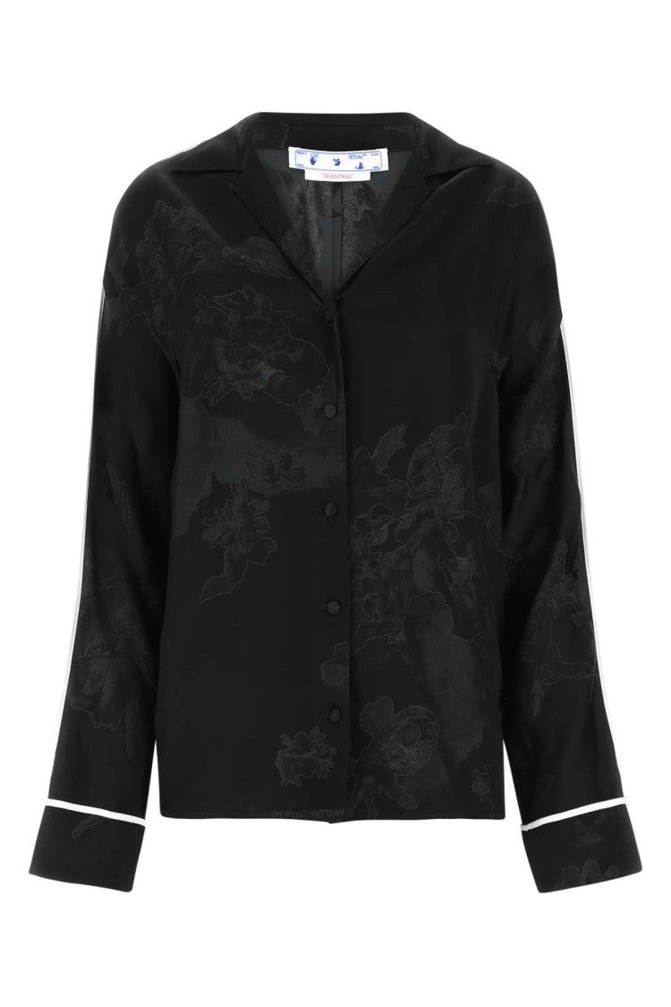 Off-White Embroidered Satin Shirt