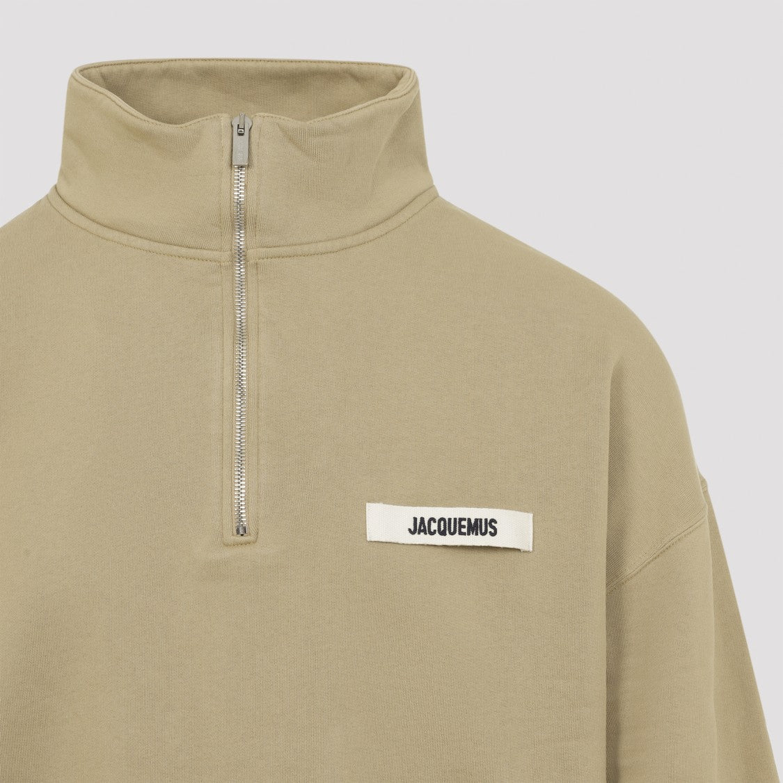 Jacquemus Pullover With High Collar And Quarter Zip Closure