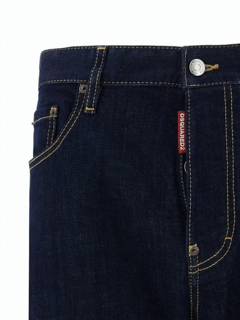 Dsquared2 Straight-Leg Denim Pants With Dark Indigo Wash