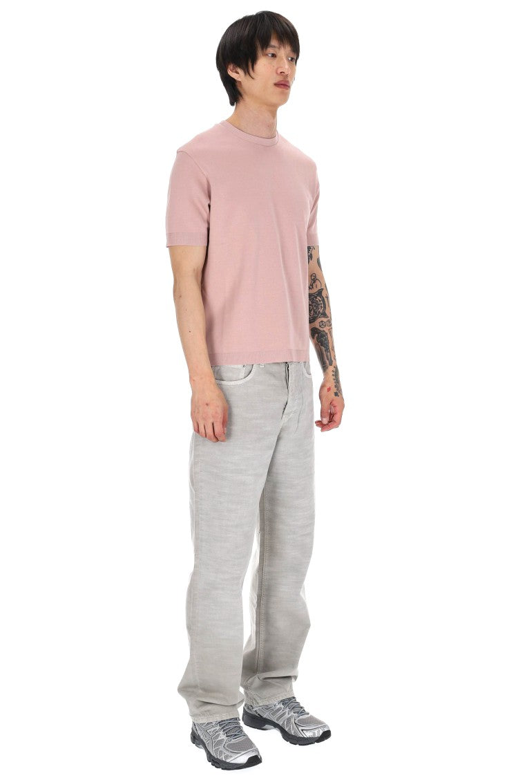 Herno Pink Knit-Effect Cotton Jersey T-Shirt