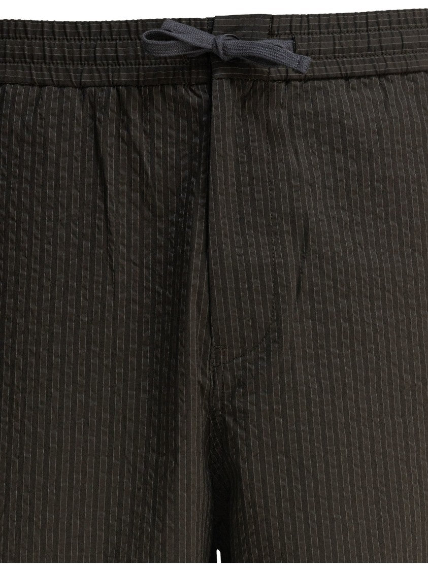 Maison Kitsuné Dark Green Pinstripe Shorts