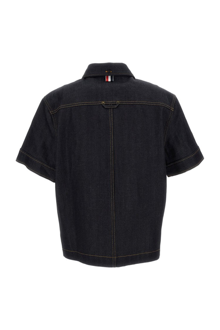 Thom Browne Blue 'Crafted From' Denim Shirt