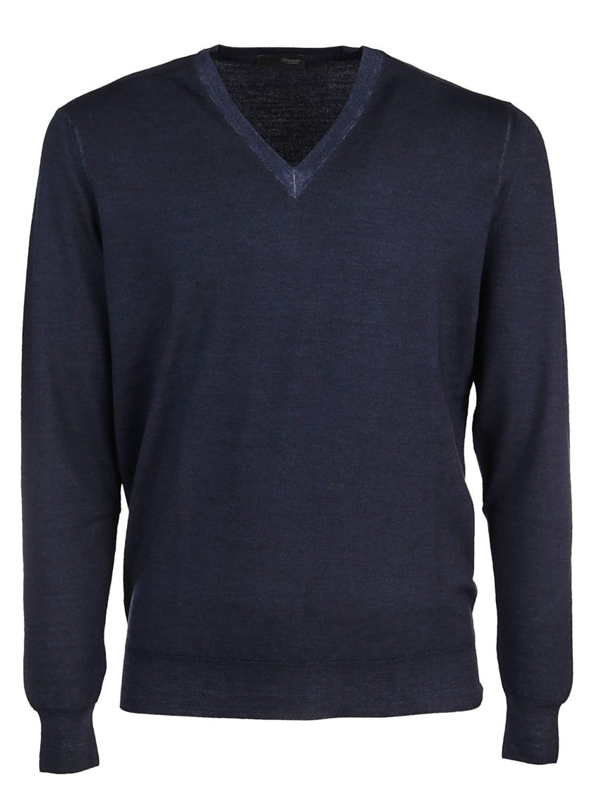 Drumohr Navy Rasato Merino Sweater