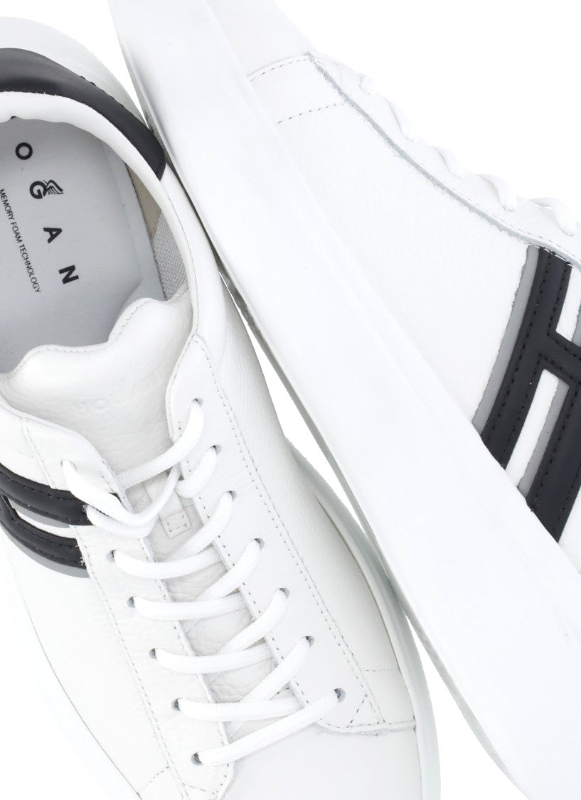 Hogan White H580 Leather Sneakers