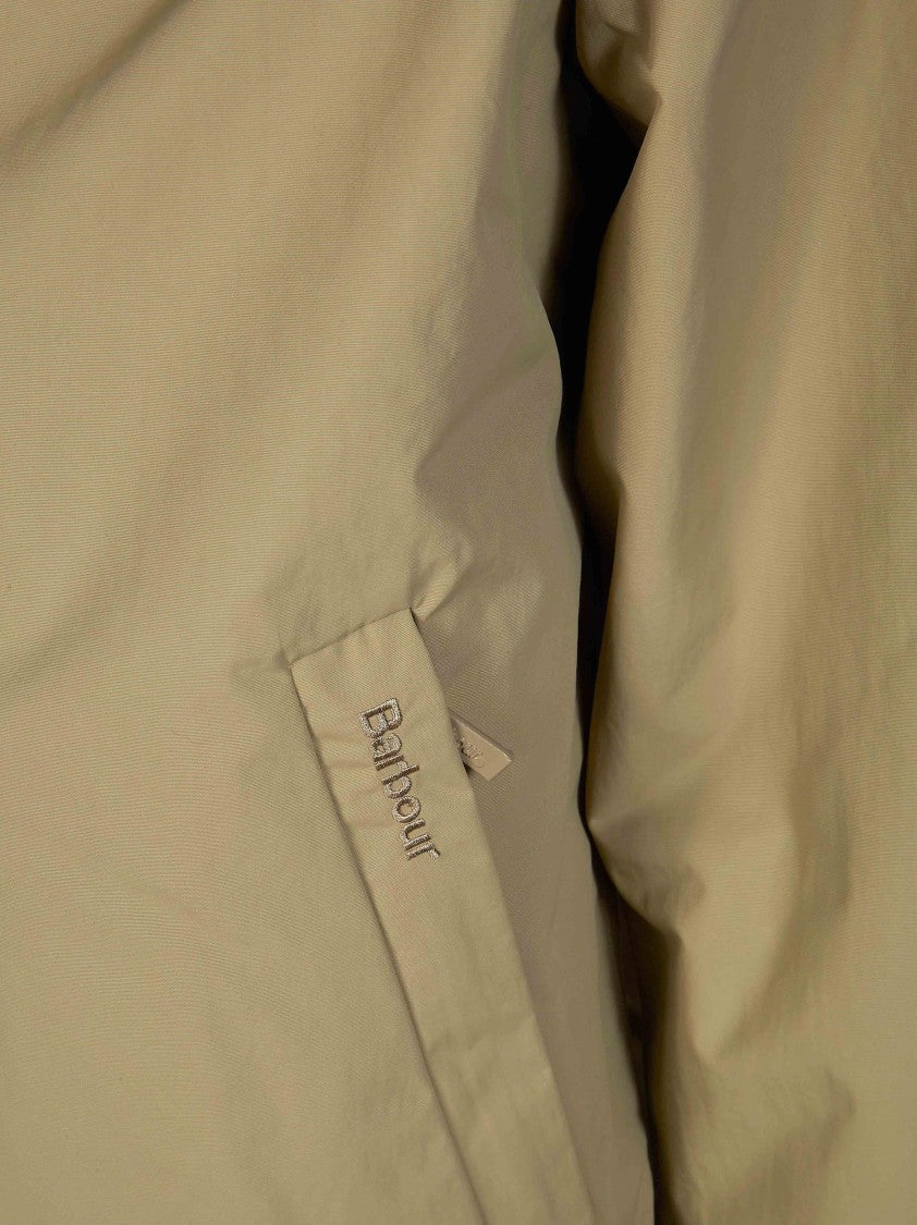 Barbour Minimalist Neutral Beige Bomber Jacket