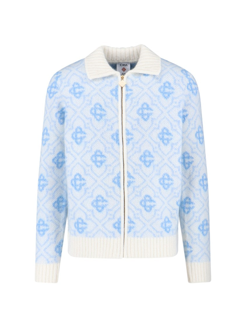 Casablanca Monogram Jacket – Light Blue And White