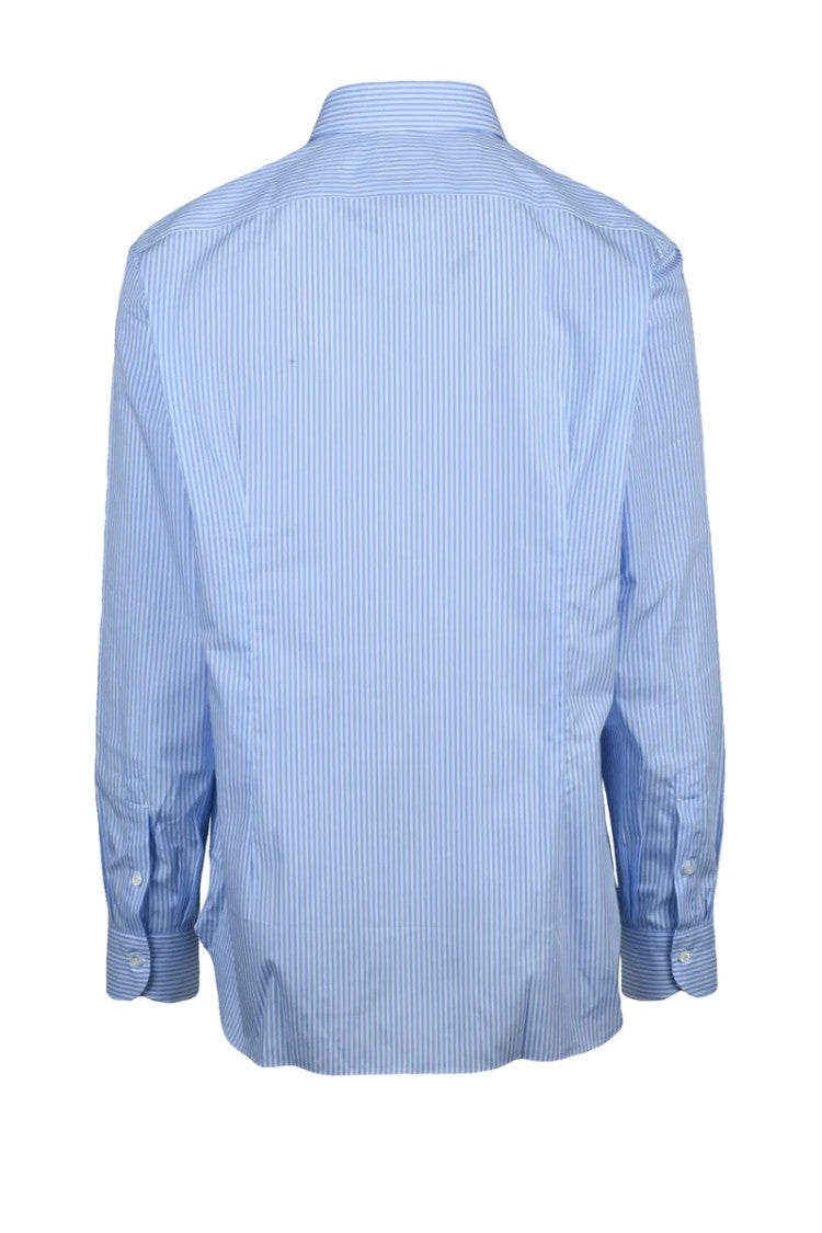 Luigi Borrelli Napoli Cotton Shirt - White/Light Blue
