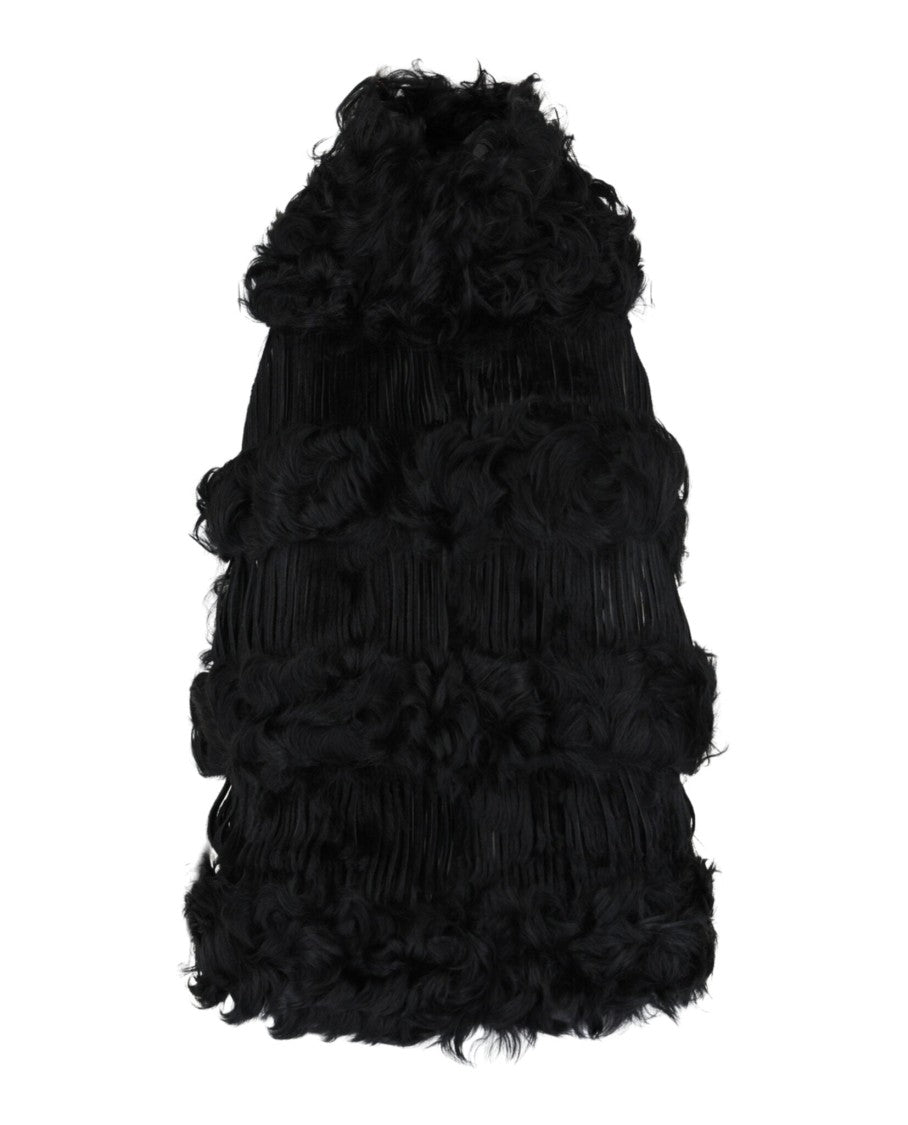 Ferragamo Lamb Fur Backless Top