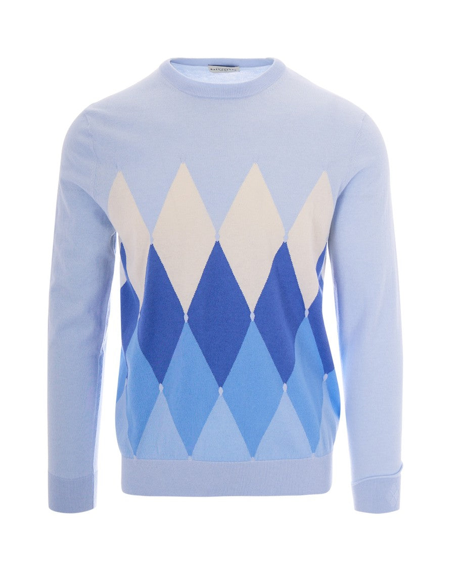 Ballantyne Lightweight Knit Sweater With Distinctive Argyle Design