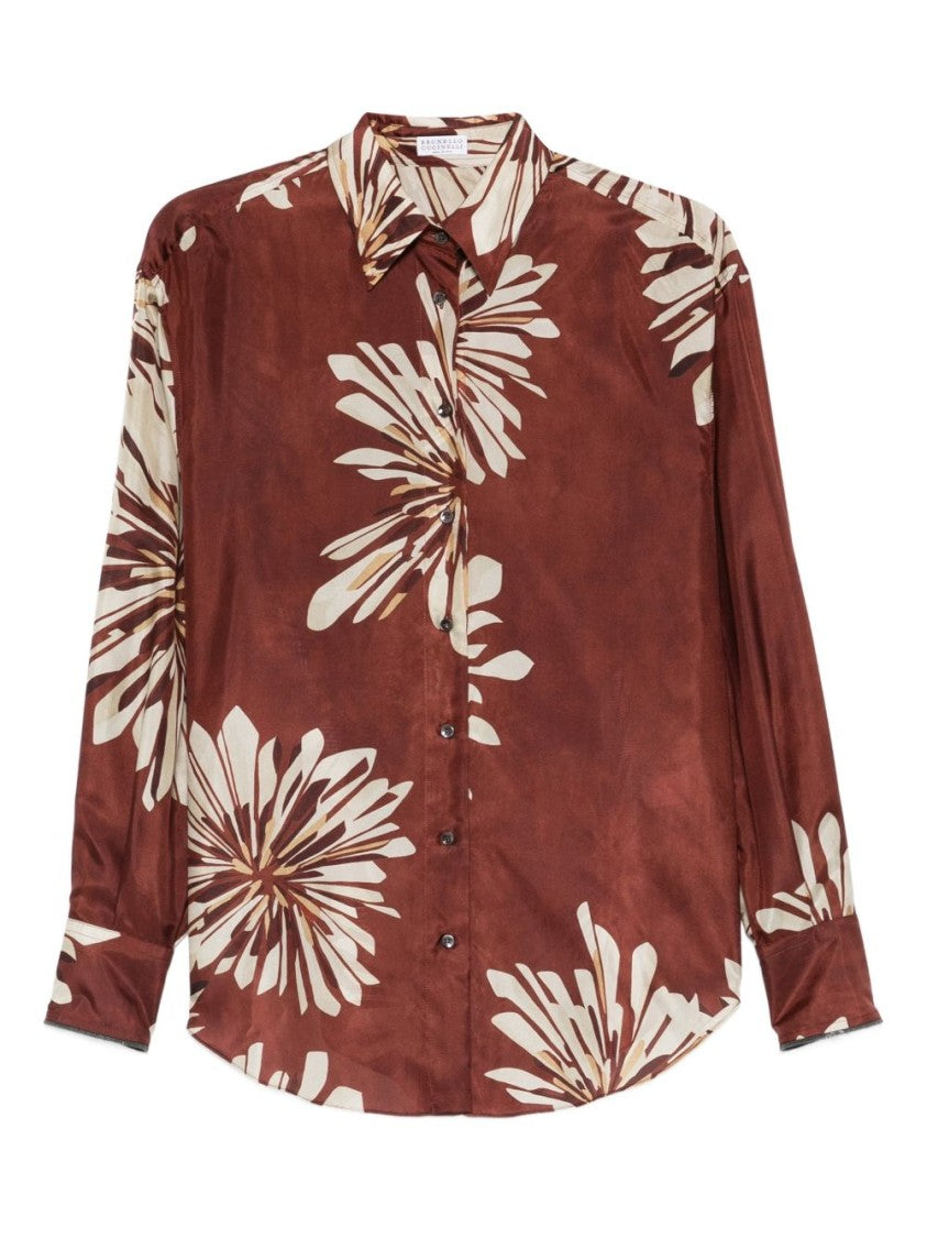 Brunello Cucinelli Relaxed Fit Floral Print Shirt