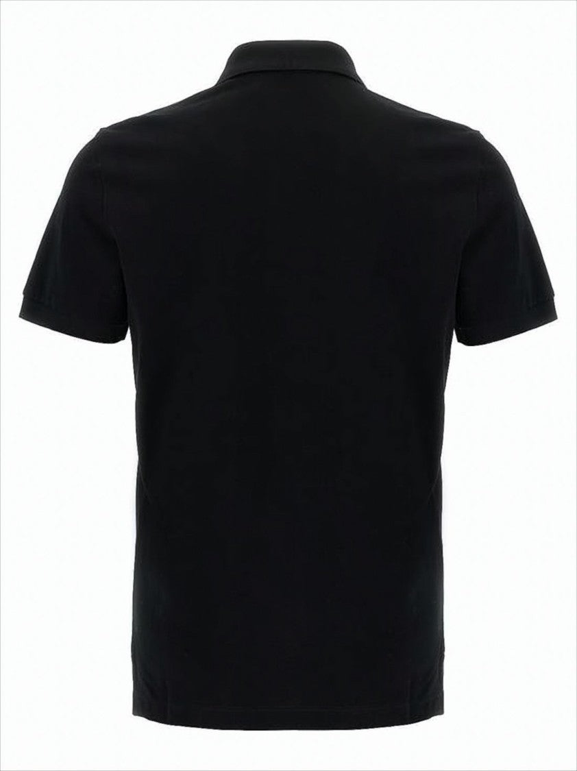 Fendi Short-Sleeve Black Polo Shirt With Subtle Logo Detail