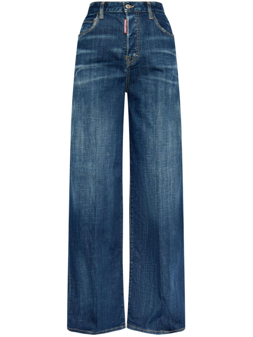 Dsquared2 Loose Fit Extra-Wide Leg Denim Jeans