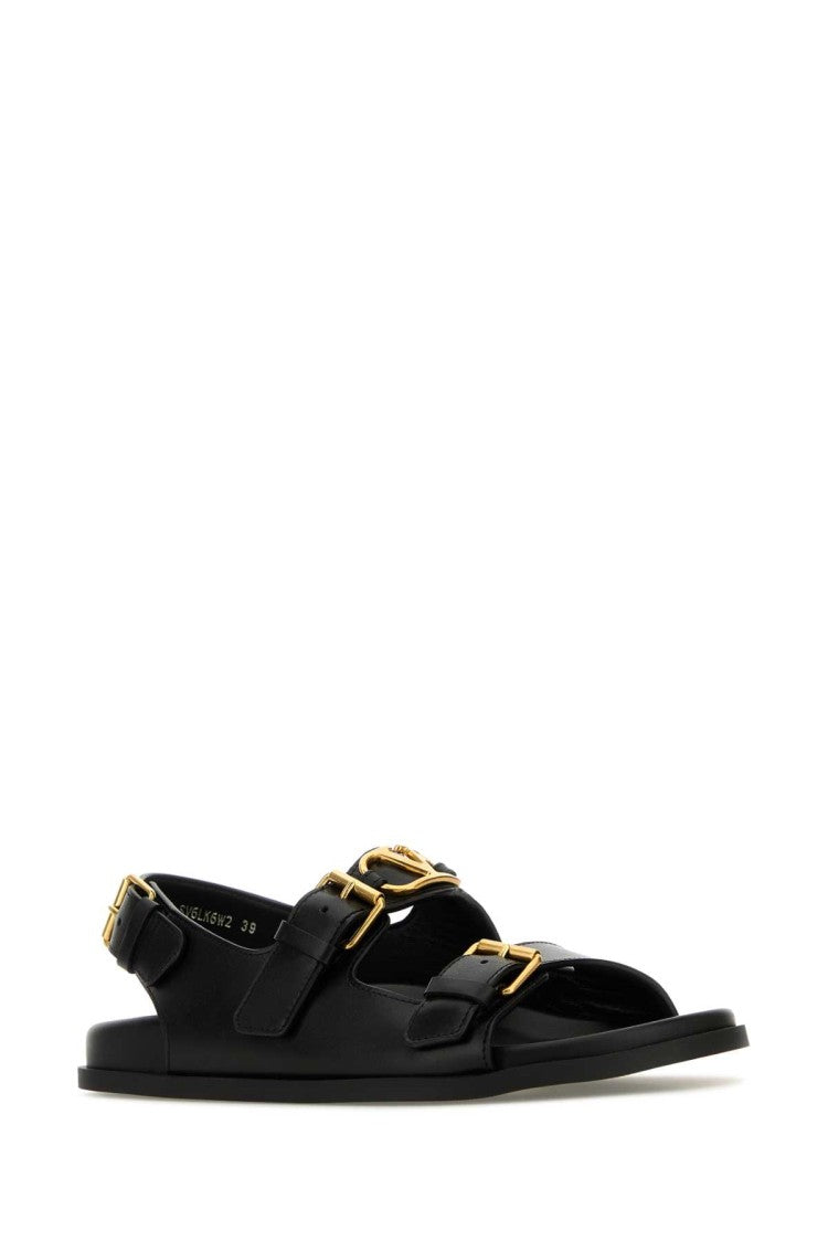 Valentino Garavani Black Leather Sandals
