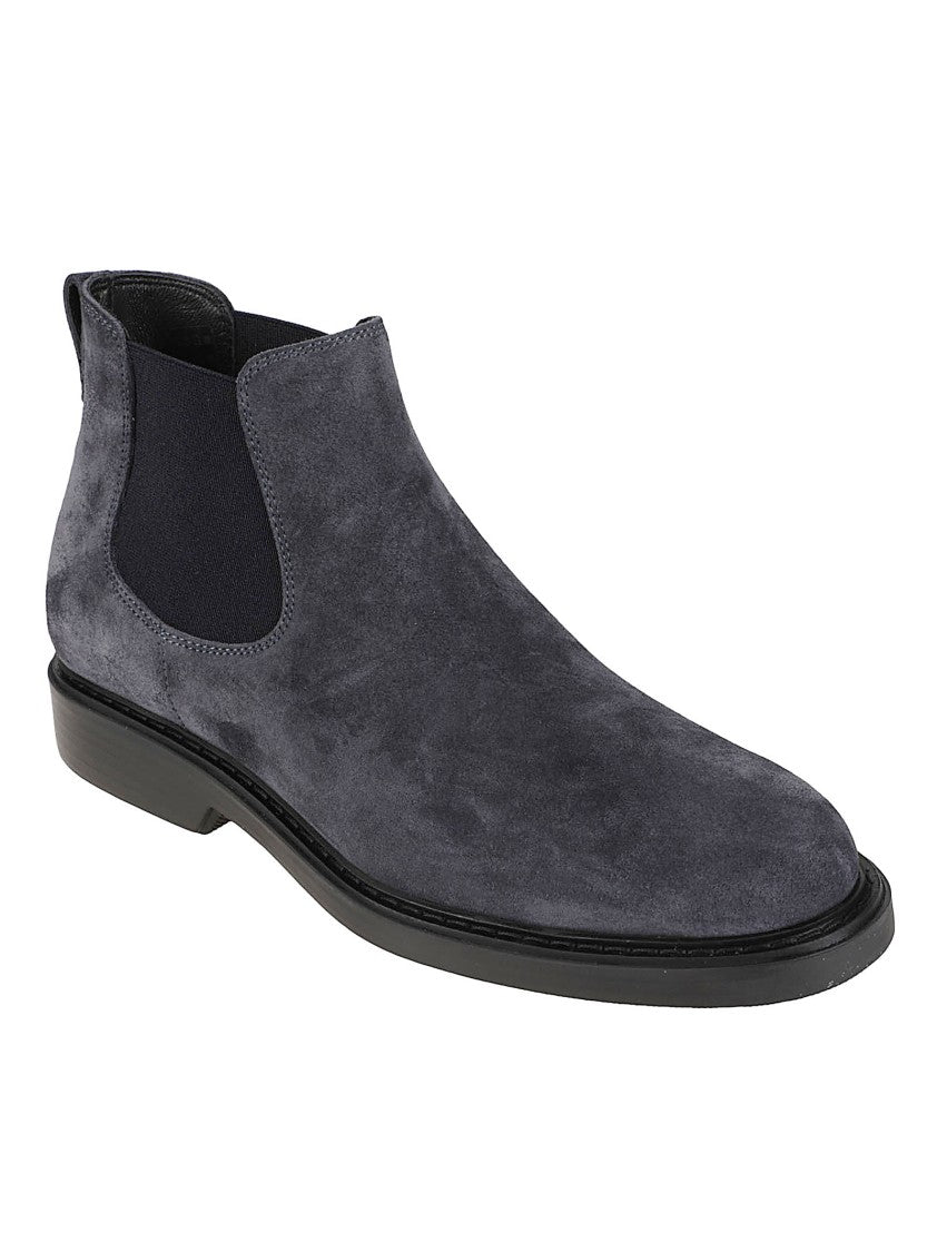 Hogan H704 Grey Elastic Side Panel Chelsea Ankle Boots