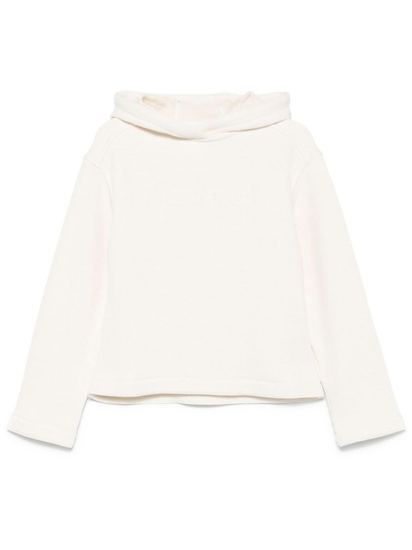 Max Mara Light Beige Hoodie With Embroidered Logo